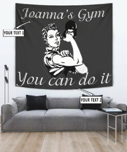 Personalized Fitness Women Gym Banner Flag Tapestry Gym Gifts