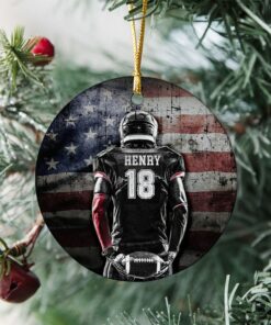 Personalized Football Sport Ceramic Ornament, Birthday Christmas Decoration Gifts For Football Player, Motivational Gifts For Football Team