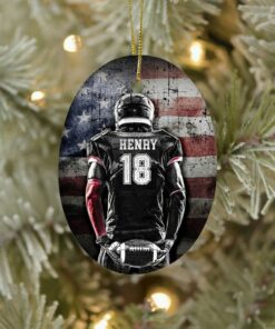 Personalized Football Sport Ceramic Ornament, Birthday Christmas Decoration Gifts For Football Player, Motivational Gifts For Football Team