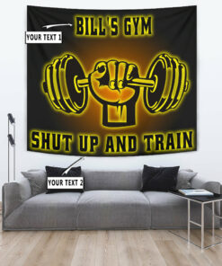 Personalized Gym Banner Flag Tapestry Bodybuilding Home Gym Dumbbell Weightlifting