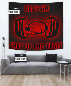 Personalized Gym Banner Flag Tapestry Home Gym Bodybuilding Dumbbell Weightlifting