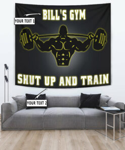 Personalized Gym Banner Flag Tapestry Muscle Man