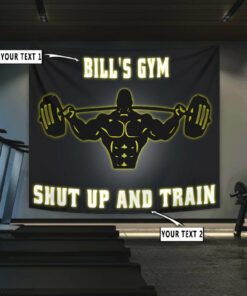 Personalized Gym Banner Flag Tapestry Muscle Man