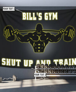 Personalized Gym Banner Flag Tapestry Muscle Man