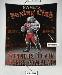 Personalized Gym Banner Tapestry Home Gym Decor Boxing Gym Pitbull