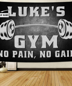 Personalized Gym Banner Tapestry Wall Decor Weightlifting Gift