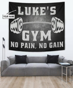 Personalized Gym Banner Tapestry Wall Decor Weightlifting Gift