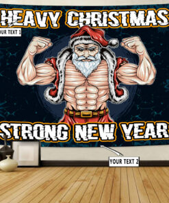Personalized Gym Christmas Tapestry Heavy Christmas Strong New Year Gym Gift