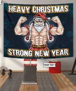 Personalized Gym Christmas Tapestry Heavy Christmas Strong New Year Gym Gift