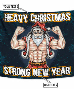 Personalized Gym Christmas Tapestry Heavy Christmas Strong New Year Gym Gift