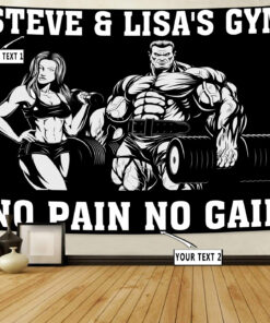 Personalized Gym Flag Banner Tapestry Bodybuilding Home Gym Decor Beauty And The Beast