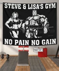 Personalized Gym Flag Banner Tapestry Bodybuilding Home Gym Decor Beauty And The Beast