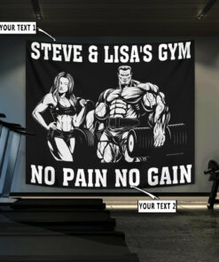 Personalized Gym Flag Banner Tapestry Bodybuilding Home Gym Decor Beauty And The Beast