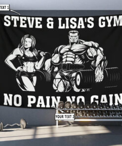 Personalized Gym Flag Banner Tapestry Bodybuilding Home Gym Decor Beauty And The Beast