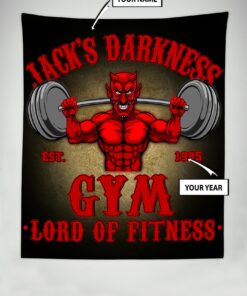 Personalized Gym Flag Banner Tapestry Devil Demon Home Gym Decor Motivational Quotes