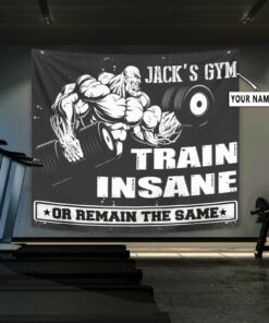 Personalized Gym Flag Banner Tapestry Home Gym Decor Bodybuilding Gift