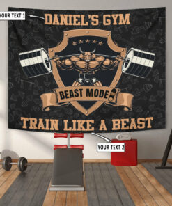Personalized Gym Flags Banners Tapestry Home Gym Decor Garage Gym Flags Weightlifting Train Like A Beast