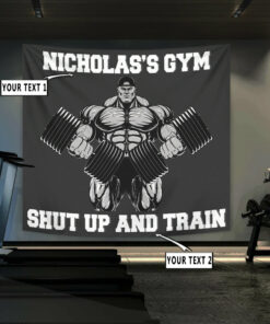 Personalized Home Gym Banner Flag Tapestry Bodybuilding Gift