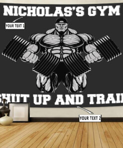 Personalized Home Gym Banner Flag Tapestry Bodybuilding Gift