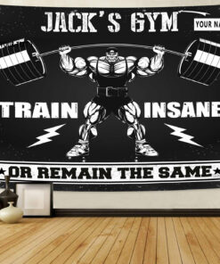 Personalized Home Gym Decor Banner Flag Tapestry Gifts for Gymers
