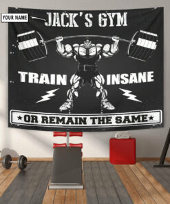 Personalized Home Gym Decor Banner Flag Tapestry Gifts for Gymers