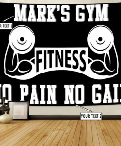 Personalized Home Gym Decor Fitness Flag Banner Tapestry Motivational Gym Flag