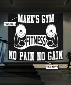 Personalized Home Gym Decor Fitness Flag Banner Tapestry Motivational Gym Flag