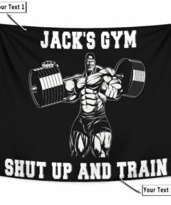 Personalized Home Gym Decor Flag Banner Tapestry Weightlifting Gift