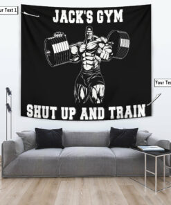 Personalized Home Gym Decor Flag Banner Tapestry Weightlifting Gift