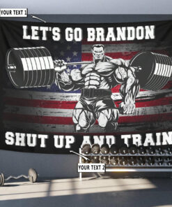 Personalized Home Gym Decor Flag Banner Tapestry Weightlifting Man American Flag