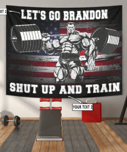 Personalized Home Gym Decor Flag Banner Tapestry Weightlifting Man American Flag