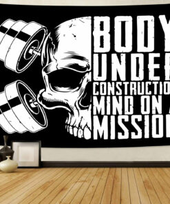 Personalized Home Gym Decor Motivational Quotes Banner Flag Tapestry