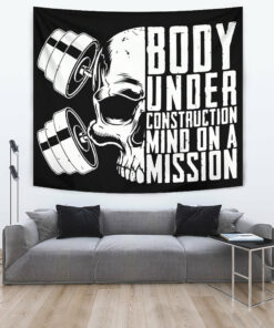 Personalized Home Gym Decor Motivational Quotes Banner Flag Tapestry