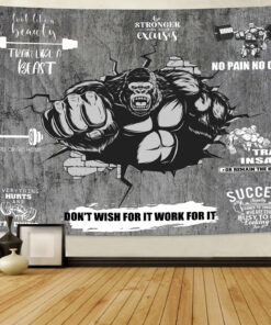 Personalized Home Gym Decor Motivational Quotes Banner Flag Tapestry Wall Art