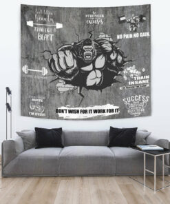 Personalized Home Gym Decor Motivational Quotes Banner Flag Tapestry Wall Art