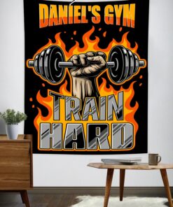 Personalized Home Gym Decor Motivational Quotes Banner Flags Tapestry