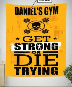 Personalized Home Gym Decor Motivational Quotes Banner Gym Flag Tapestry