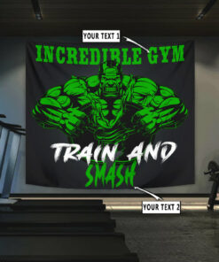 Personalized Home Gym Decor Motivational Quotes Flag Banner Tapestry