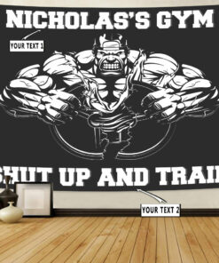 Personalized Home Gym Decor Muscle Man Banner Flag Tapestry Gifts for Gymers