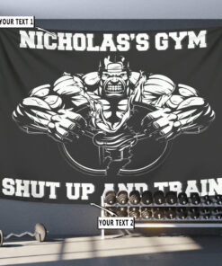 Personalized Home Gym Decor Muscle Man Banner Flag Tapestry Gifts for Gymers