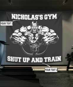 Personalized Home Gym Decor Muscle Man Banner Flag Tapestry Gifts for Gymers