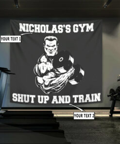 Personalized Home Gym Decor Muscle Man Banner Gym Flags Tapestry
