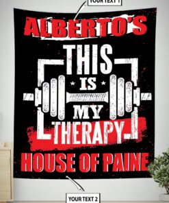 Personalized Home Gym Decor My Therapy Banner Flag Tapestry