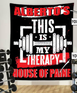 Personalized Home Gym Decor My Therapy Banner Flag Tapestry