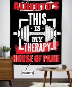 Personalized Home Gym Decor My Therapy Banner Flag Tapestry