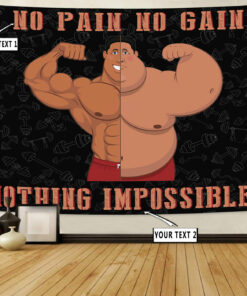 Personalized Home Gym Decor Nothing Impossible Banner Flag Tapestry
