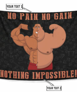 Personalized Home Gym Decor Nothing Impossible Banner Flag Tapestry