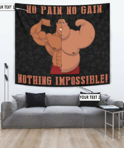Personalized Home Gym Decor Nothing Impossible Banner Flag Tapestry