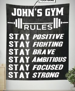 Personalized Home Gym Decor Rules Banner Flag Tapestry