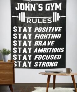 Personalized Home Gym Decor Rules Banner Flag Tapestry
